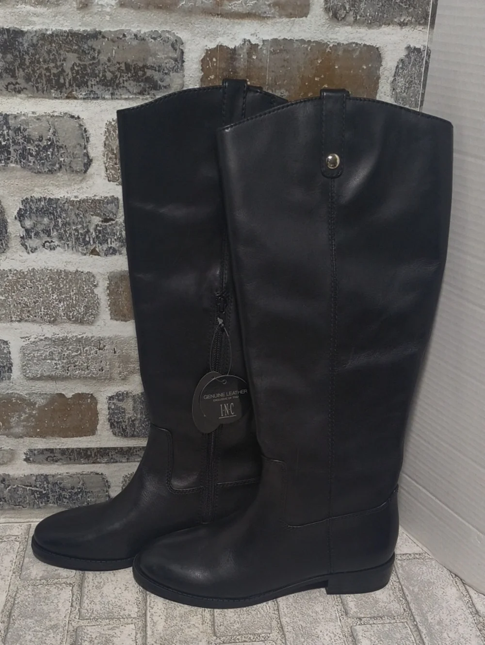 INC International Concepts Fawne Leather Knee High Boots Size 8 NEW